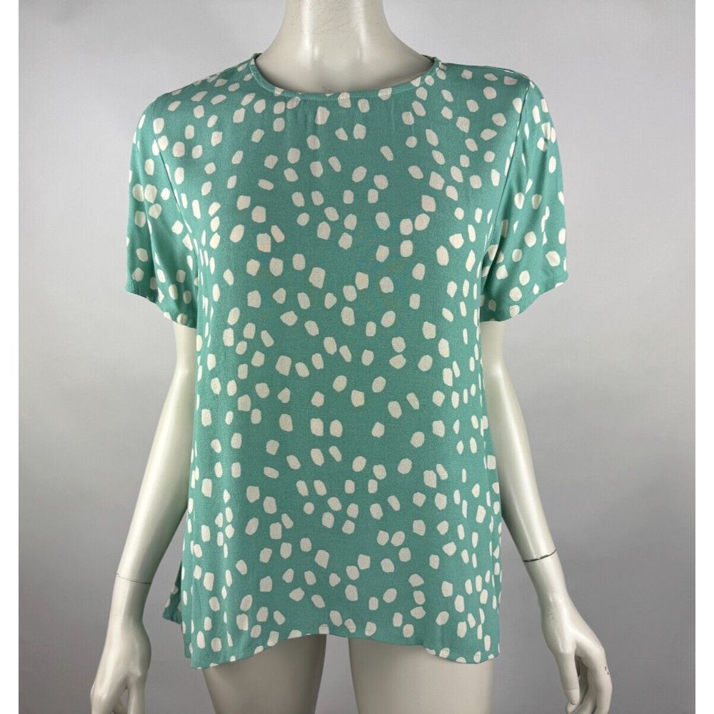 Mister Zimi Daisy Top Women 4 Short Sleeve Blouse Crew Neck Viscose
